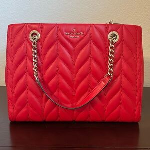 Red Kate Spade Emerson Place Quilted Satchel